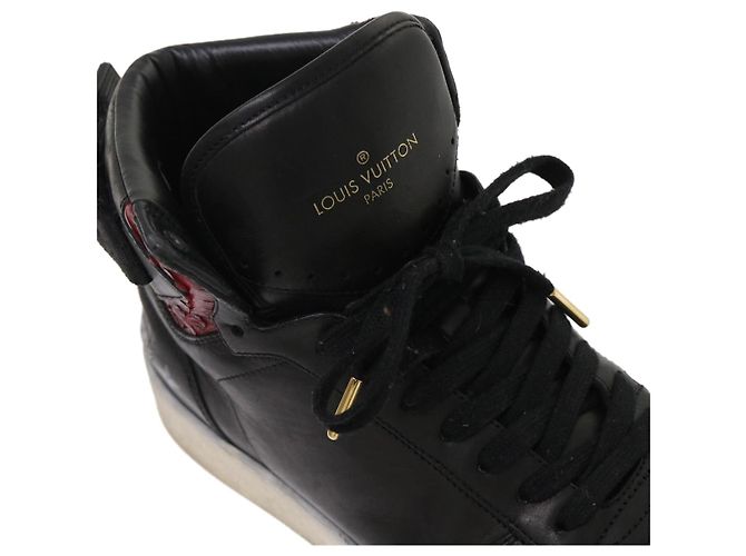 LOUIS VUITTON High Top Sneakers aus exotischem Leder 5.5 Schwarz Rot LV Auth ak201 - Ansicht 7