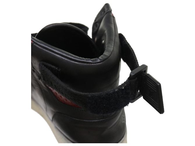 LOUIS VUITTON High Top Sneakers aus exotischem Leder 5.5 Schwarz Rot LV Auth ak201 - Ansicht 8