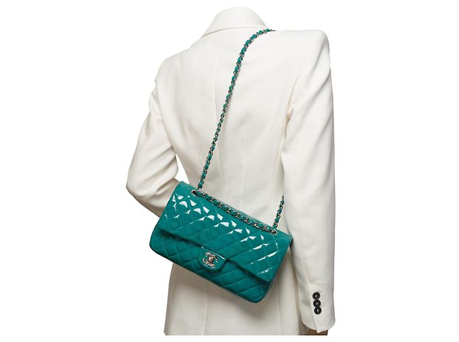 Sac Chanel Timeless/Classico in Pelle Blu - 101283 - vista 12