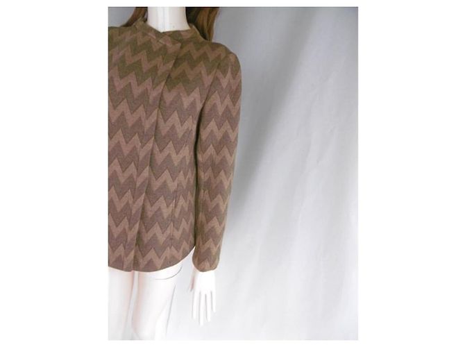 Giacca Chloé in lana e nylon marrone Marrone chiaro Marrone scuro - vista 11