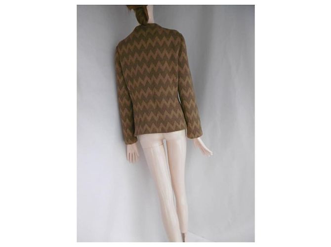 Giacca Chloé in lana e nylon marrone Marrone chiaro Marrone scuro - vista 12