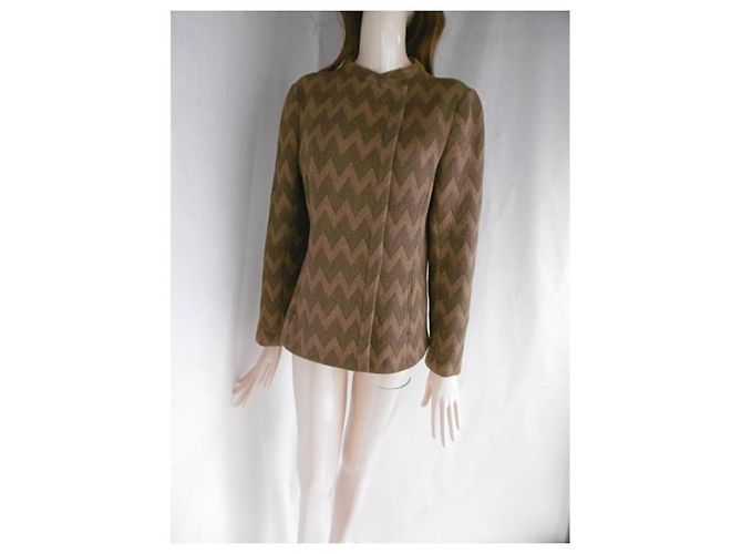 Giacca Chloé in lana e nylon marrone Marrone chiaro Marrone scuro - vista 13