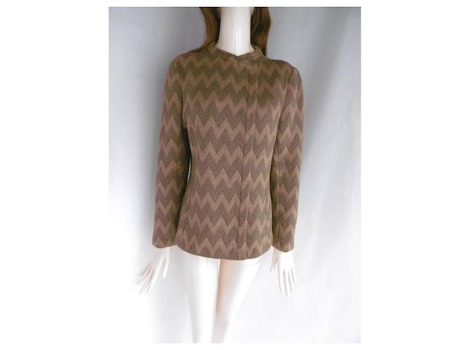 Giacca Chloé in lana e nylon marrone Marrone chiaro Marrone scuro - vista 3