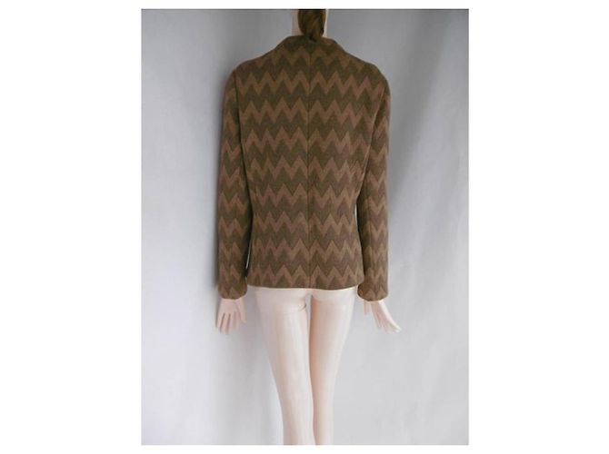 Giacca Chloé in lana e nylon marrone Marrone chiaro Marrone scuro - vista 4