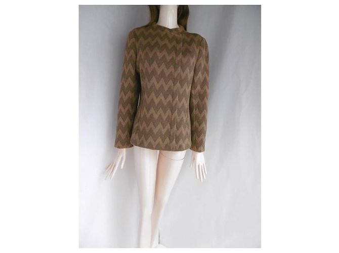 Giacca Chloé in lana e nylon marrone Marrone chiaro Marrone scuro - vista 5