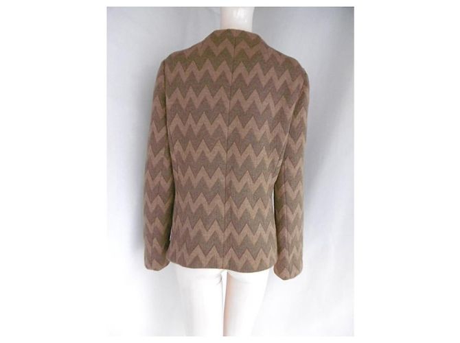 Giacca Chloé in lana e nylon marrone Marrone chiaro Marrone scuro - vista 6