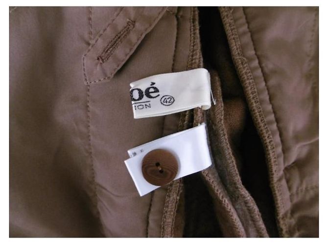Giacca Chloé in lana e nylon marrone Marrone chiaro Marrone scuro - vista 8