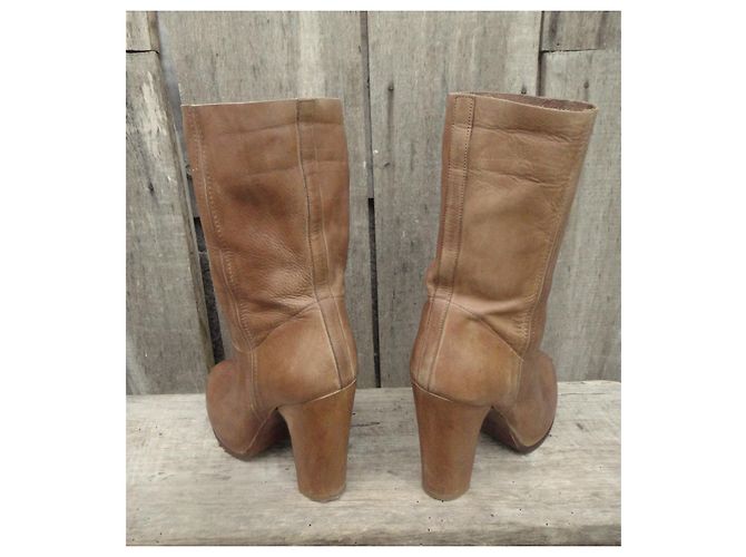 Botines Sartore de piel beige 38,5 FR - vista 3