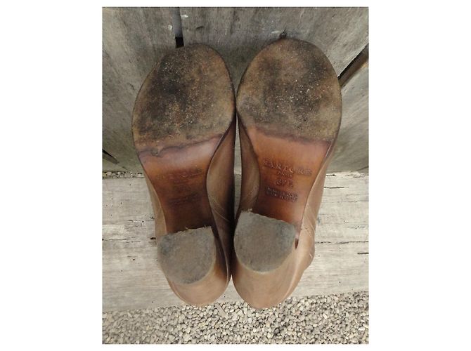 Botines Sartore de piel beige 38,5 FR - vista 4