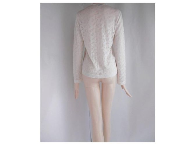 Blusa Comme des Garcons de encaje floral transparente Crudo - vista 2