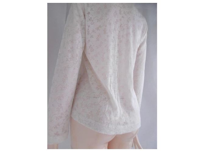 Blusa Comme des Garcons de encaje floral transparente Crudo - vista 3