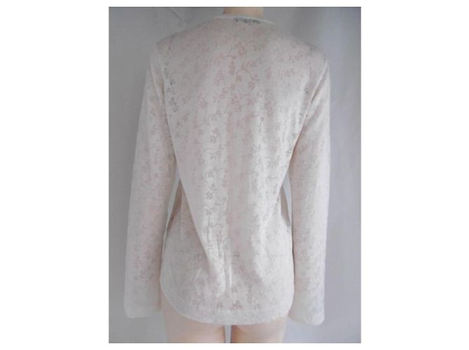 Blusa Comme des Garcons de encaje floral transparente Crudo - vista 4