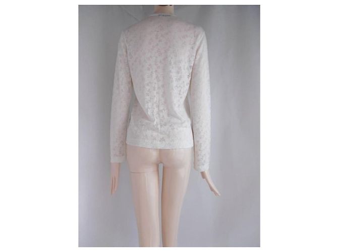 Blusa Comme des Garcons de encaje floral transparente Crudo - vista 8