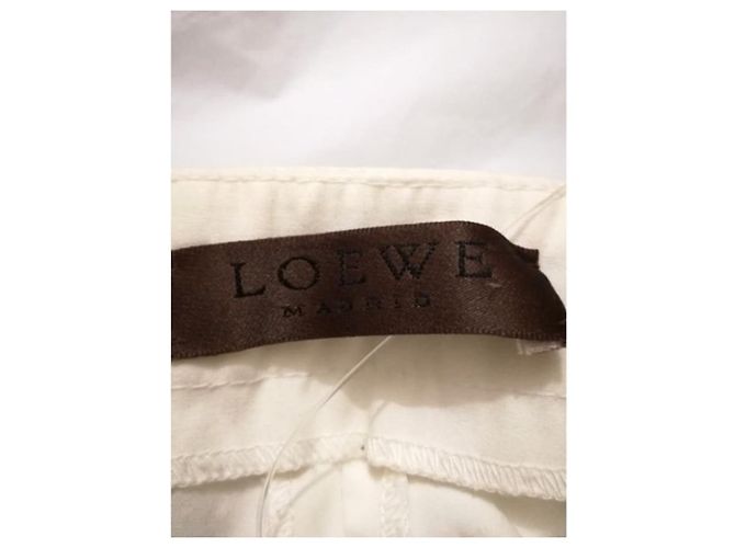 Loewe Calças de algodão branco com costuras frontais e traseiras - vista 2