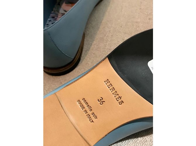 Hermès HERMES Pantoletten & Clogs T.EU 36 Leder Blau - Ansicht 6