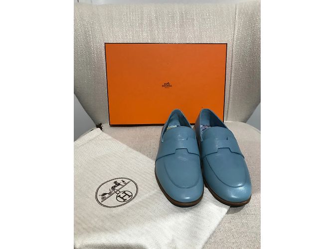 Hermès HERMES Pantoletten & Clogs T.EU 36 Leder Blau - Ansicht 8