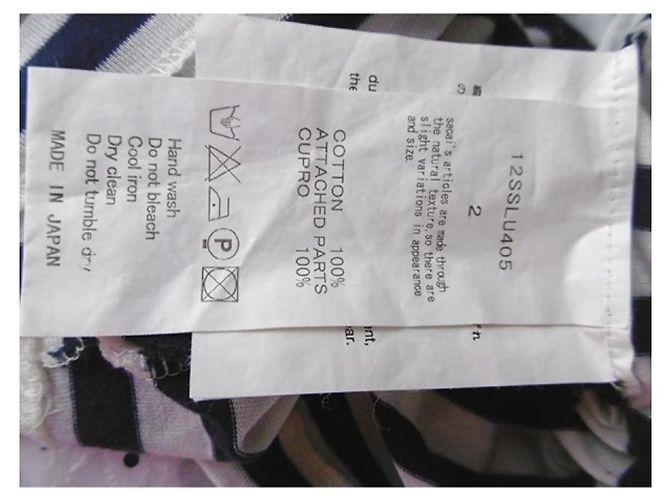 Sacai Luck Top con cuello redondo y rayas Luck de Sacai Blanco Azul marino - vista 5