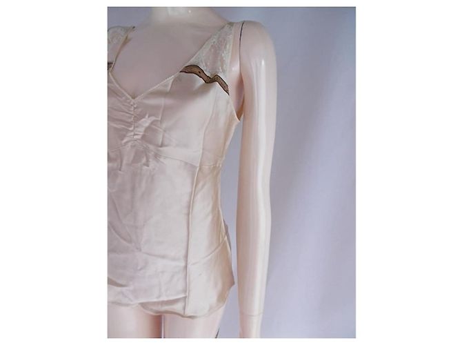 Top de seda John Galliano Beige - vista 11
