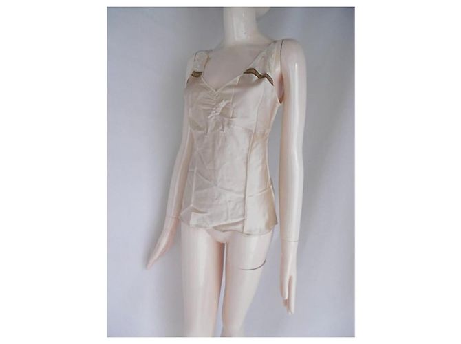 Top de seda John Galliano Beige - vista 2