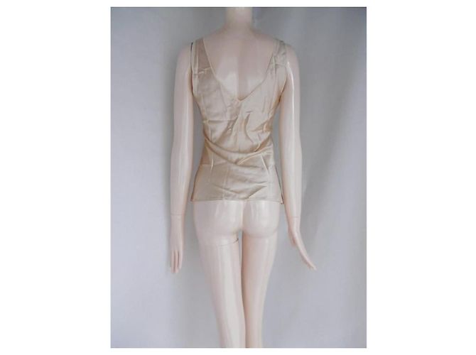 Top de seda John Galliano Beige - vista 3