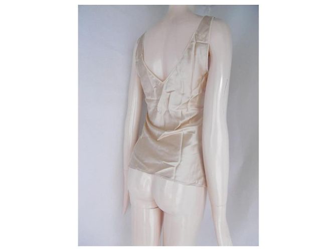 Top de seda John Galliano Beige - vista 4