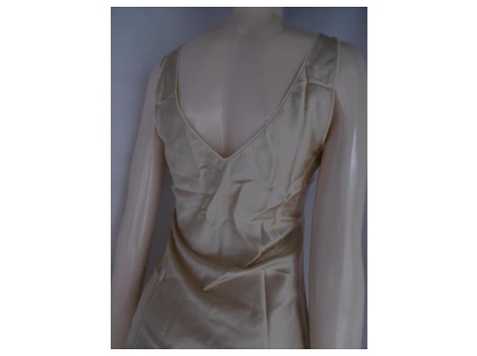Top de seda John Galliano Beige - vista 5