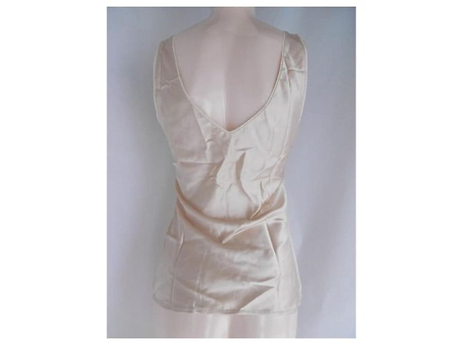 Top de seda John Galliano Beige - vista 6