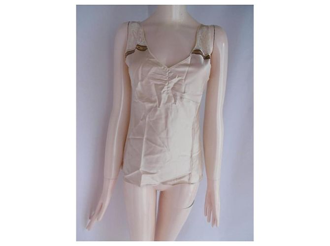 Top de seda John Galliano Beige - vista 9