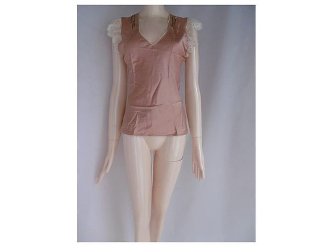 Top de seda John Galliano Bronce - vista 10