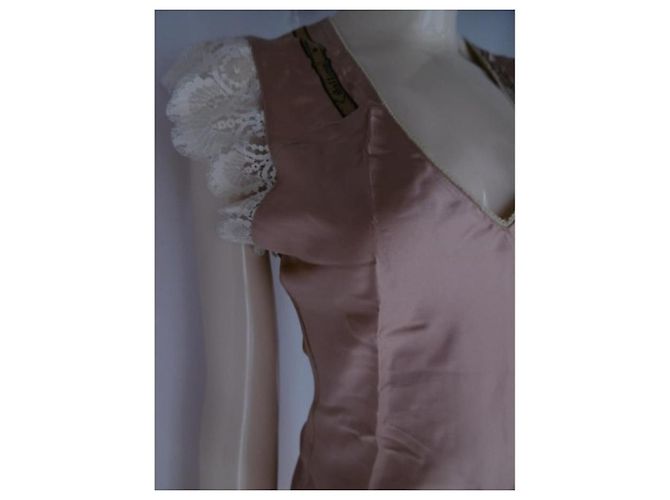 Top de seda John Galliano Bronce - vista 11