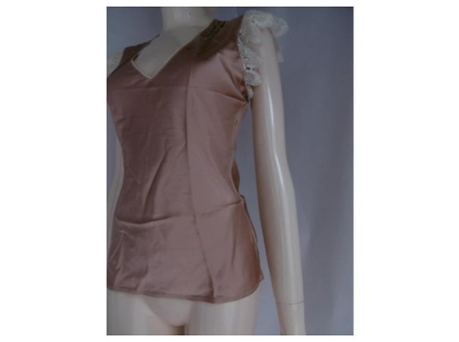 Top de seda John Galliano Bronce - vista 13