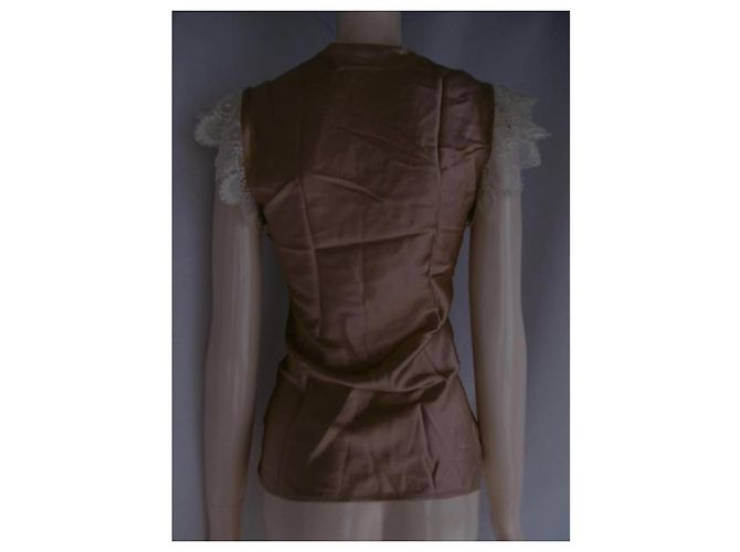 Top de seda John Galliano Bronce - vista 14