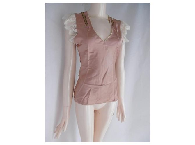 Top de seda John Galliano Bronce - vista 5