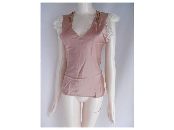 Top de seda John Galliano Bronce - vista 6