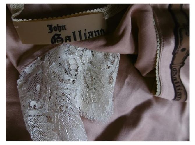 Top de seda John Galliano Bronce - vista 8