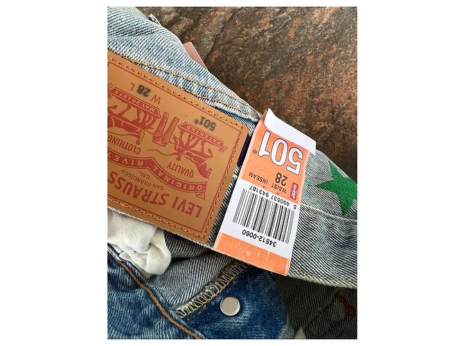 Pantaloncini Levi's 501 '90s in denim blu da donna - vista 4