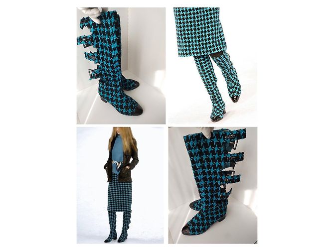 Chanel y Karl Lagerfeld 07EN 2007 Botas TWEED TURQUESA Multicolor - vista 5