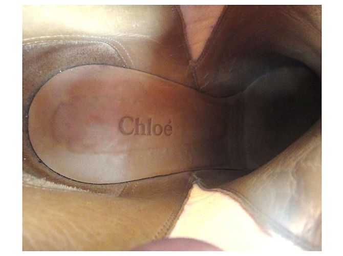 Chloé Leder Stiefeletten hellbraun Größe 40 - Ansicht 3