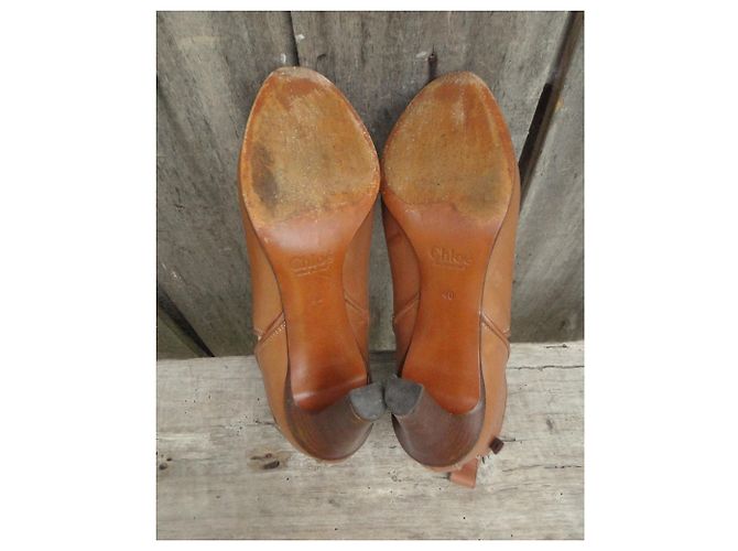Chloé Leder Stiefeletten hellbraun Größe 40 - Ansicht 8
