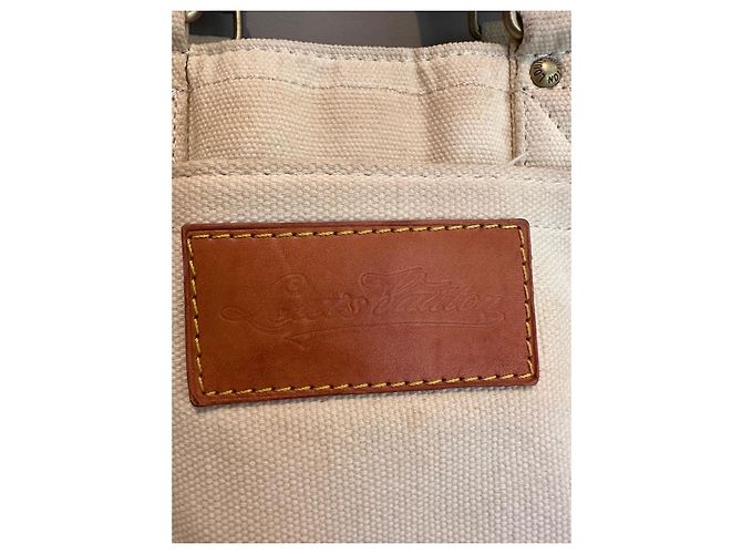 Louis Vuitton Borsa shopper in tela Globe Marrone Beige - vista 4