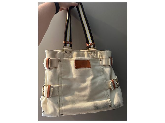 Louis Vuitton Borsa shopper in tela Globe Marrone Beige - vista 5