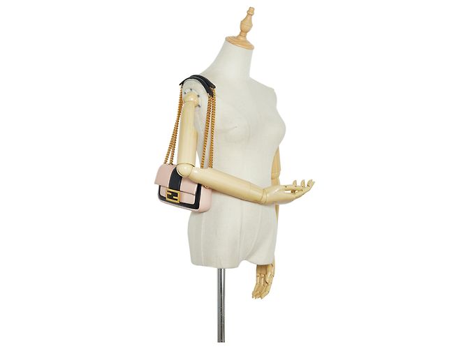Fendi Catena Mini Baguette Rosa - vista 10
