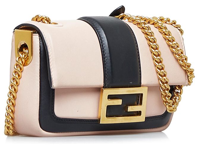 Fendi Catena Mini Baguette Rosa - vista 2