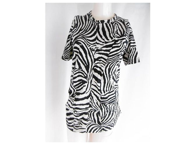 Junya Watanabe Comme des Garçons Top asimétrico con estampado de cebra Negro Blanco - vista 2