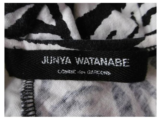 Junya Watanabe Comme des Garçons Top asimétrico con estampado de cebra Negro Blanco - vista 4