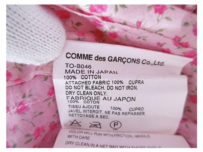 Comme des Garcons Blumenbluse mit Rüschen und V-Ausschnitt Pink - Ansicht 5