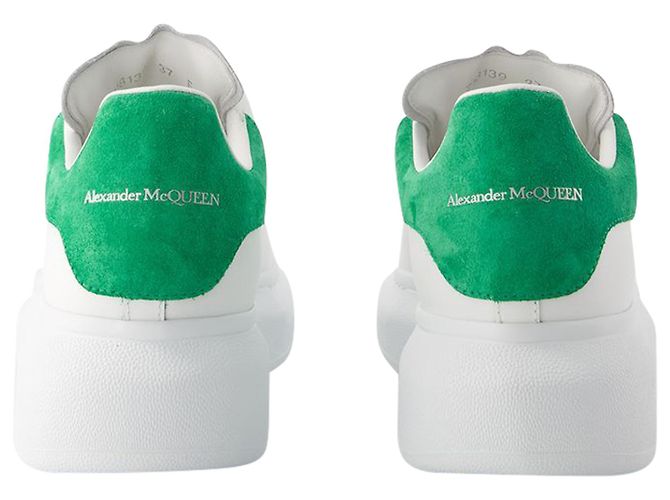 Übergroße Sneakers – Alexander Mcqueen – Leder – Weiß/Grün - Ansicht 3