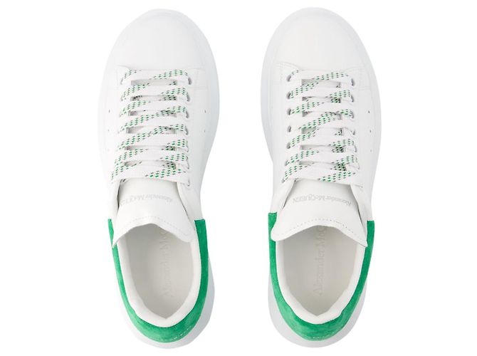 Übergroße Sneakers – Alexander Mcqueen – Leder – Weiß/Grün - Ansicht 4