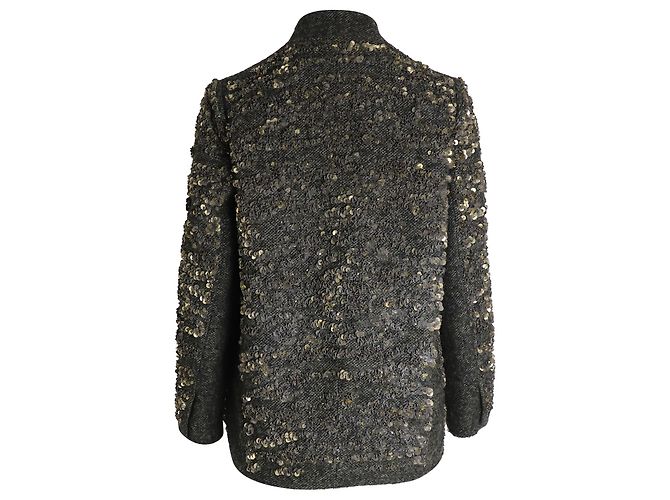 Isabel Marant Sequined Jacket in Green Wool - view 3