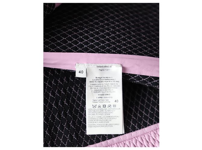 Saia acolchoada Bottega Veneta em couro rosa - vista 6